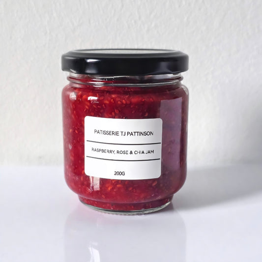 Jar Raspberry, Rose & Chia Jam 200g