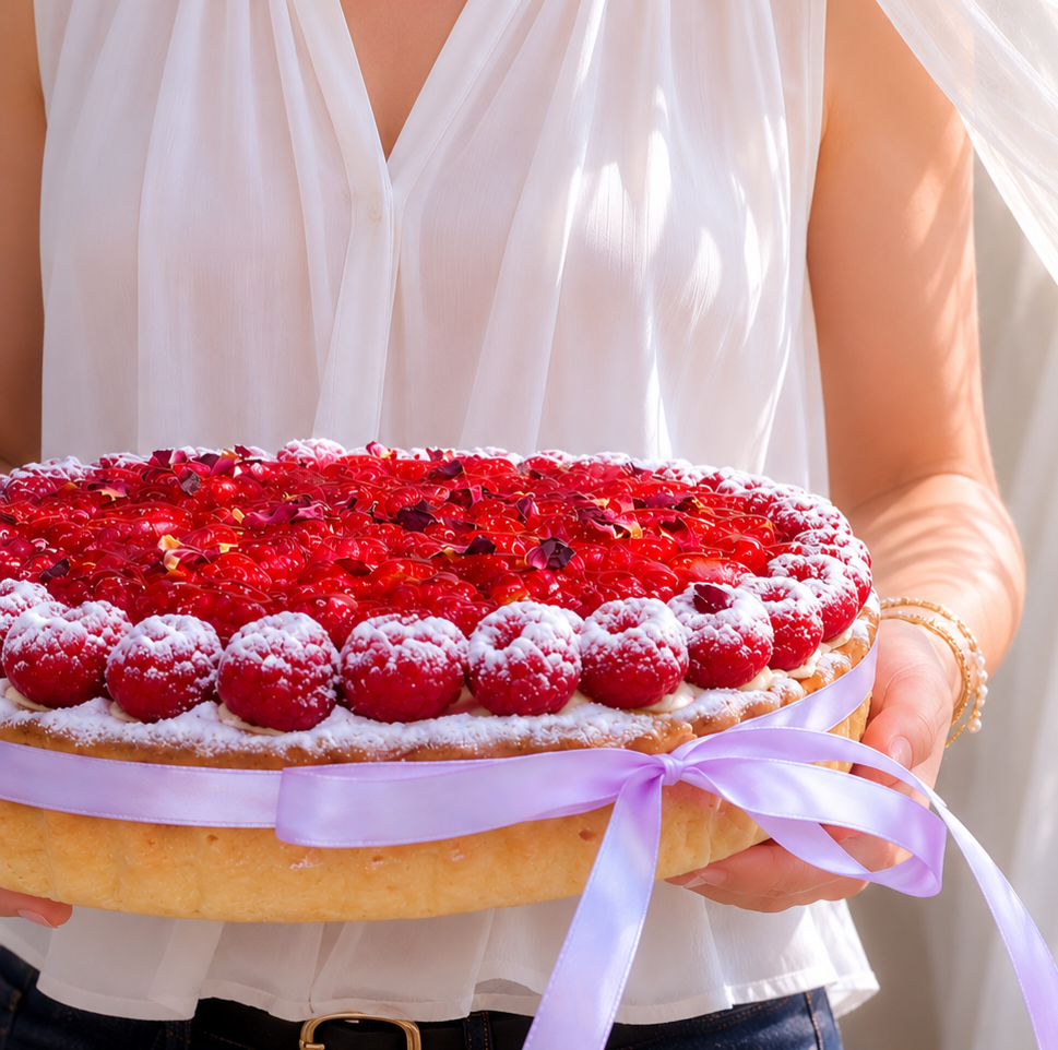 Whole Raspberry Vanilla Cream Tart